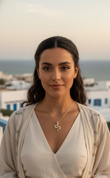 Collier doré a motif serpent a strasse - Image 2