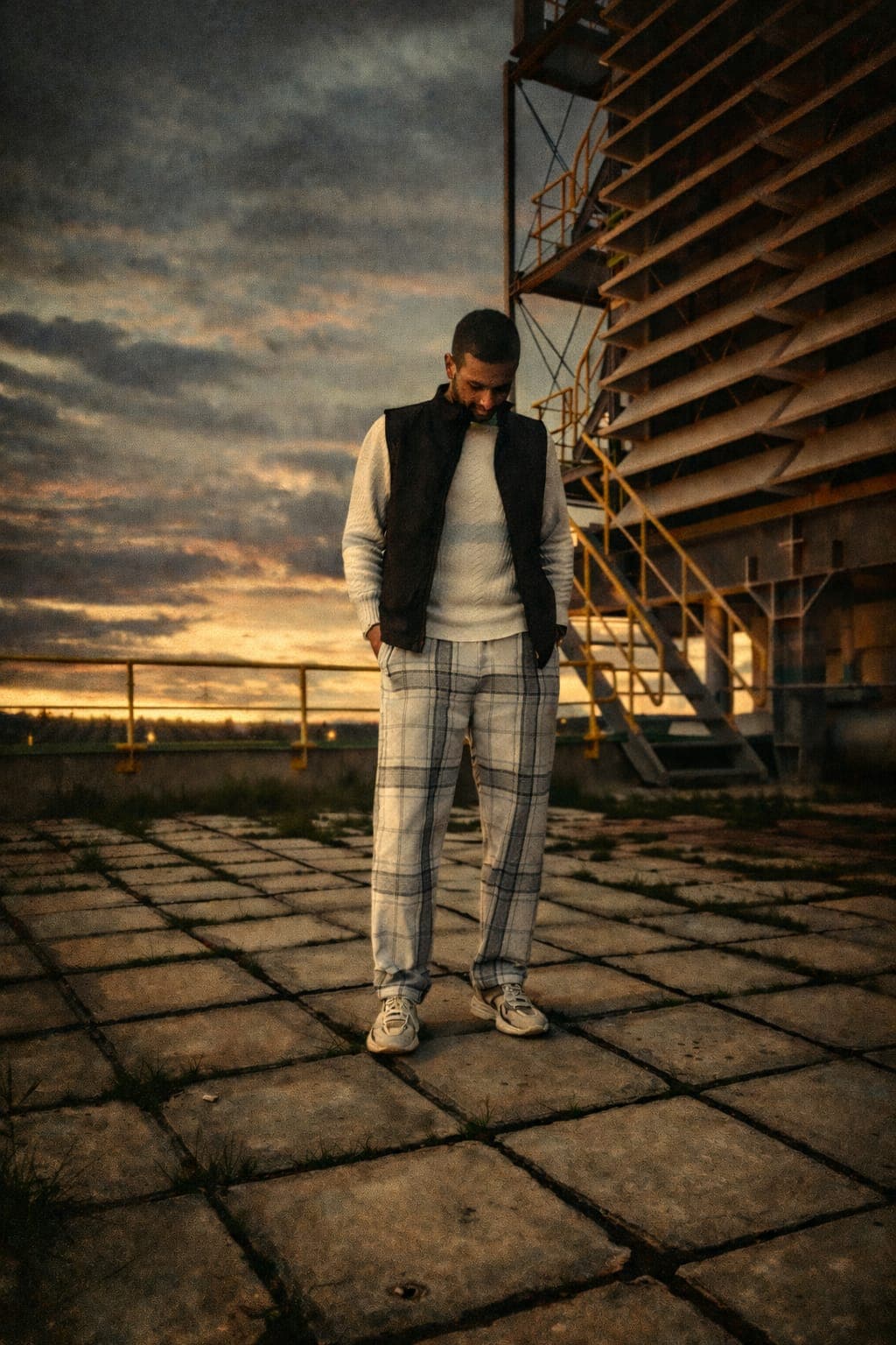 Pantalon en laine jacquard 