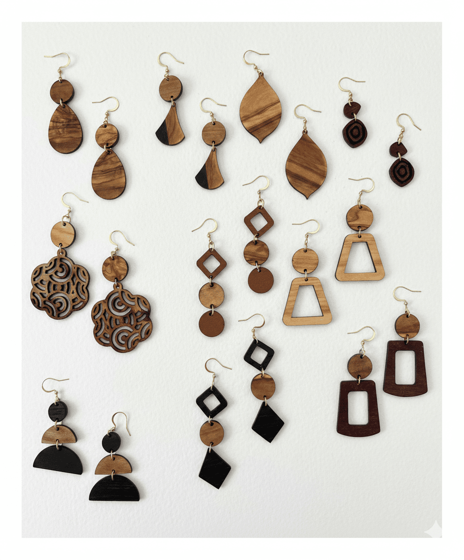 Boucle d’oreille en bois 