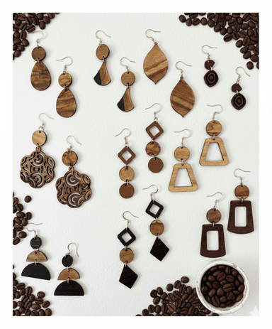 Boucle d’oreille en bois  - Image 1
