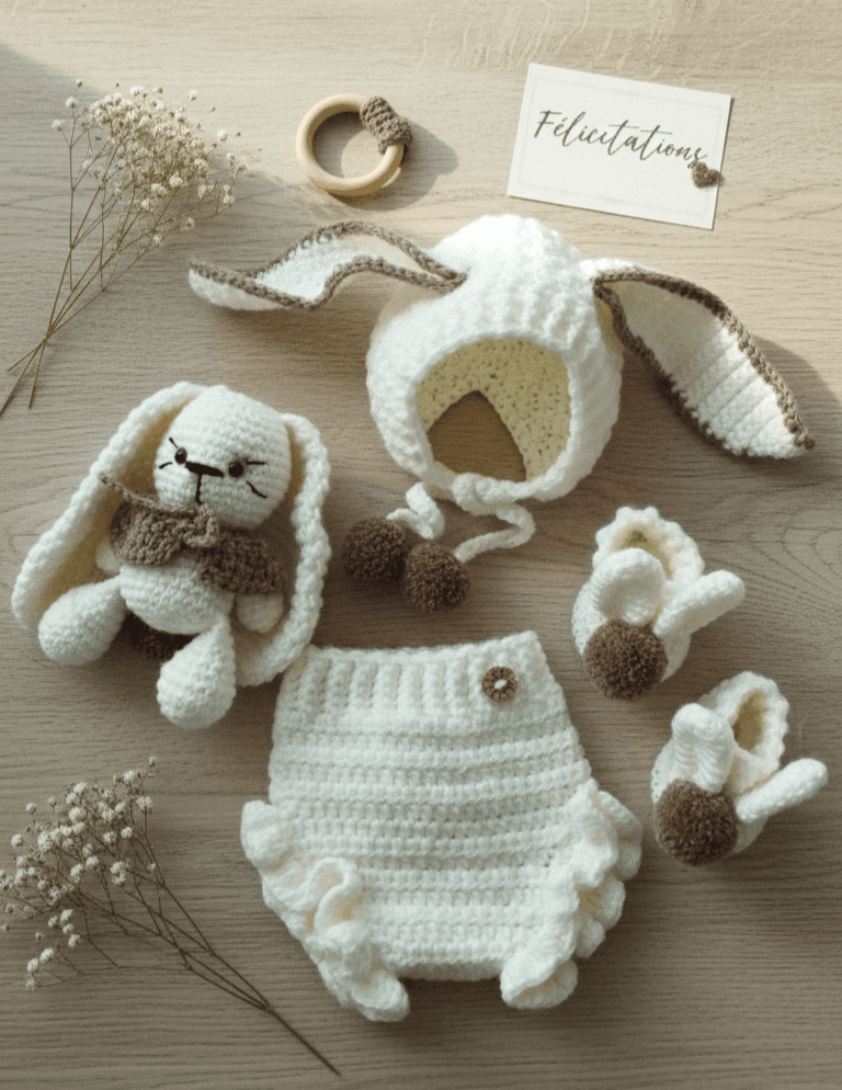 Set bébé en crochet 