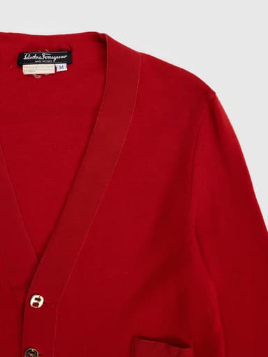 Cardigan Salvatore Ferragamo rouge – Taille M – Luxe italien - Image 4
