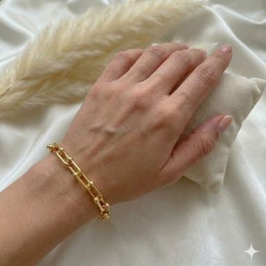 Bracelet chaîne doré à fermeture En acier inoxydable - Image 2