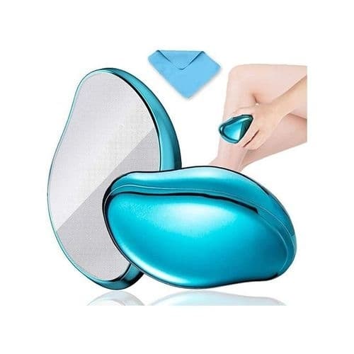 Épilateur Corps en Verre Cristal Réutilisable Bleu – Épilation Douce et Exfoliante