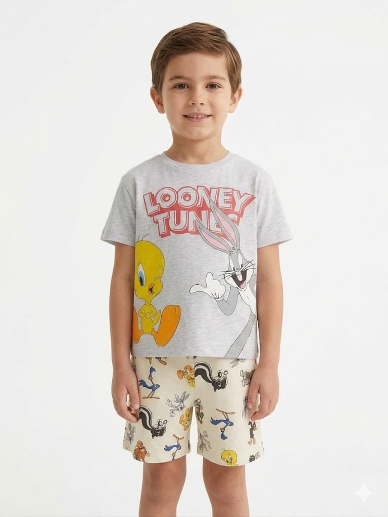 Ensemble Pyjama Looney Tunes en Coton – 2 Pièces Fun & Confort