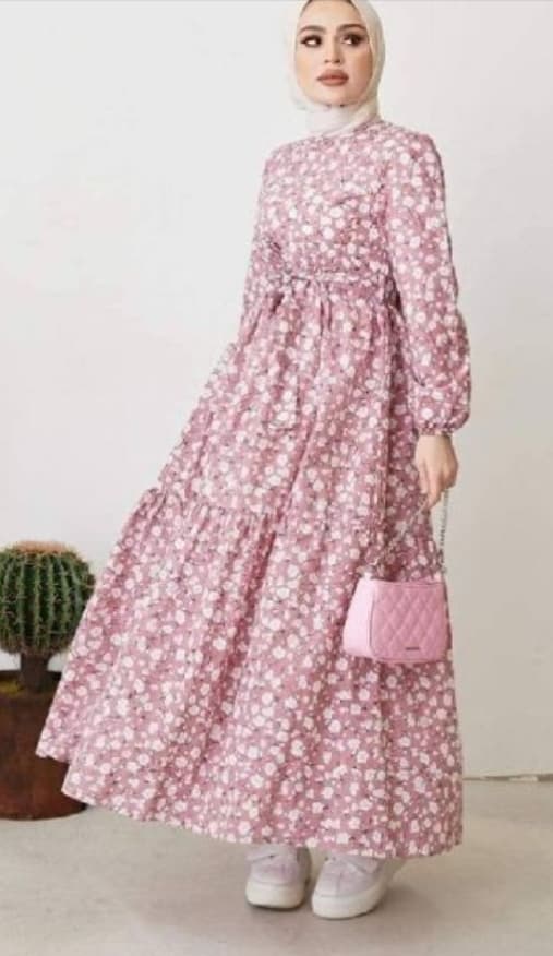 robe fleuri rosé