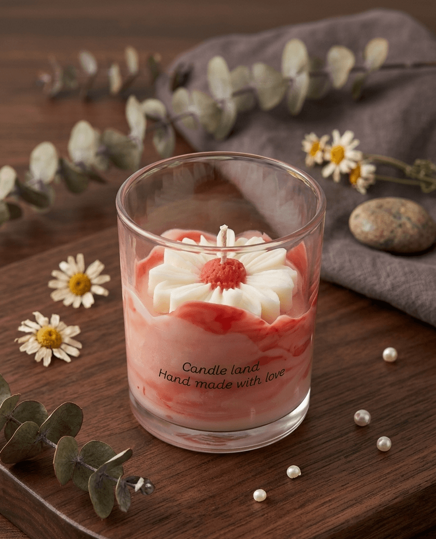 Fleur tulip bougie + verre