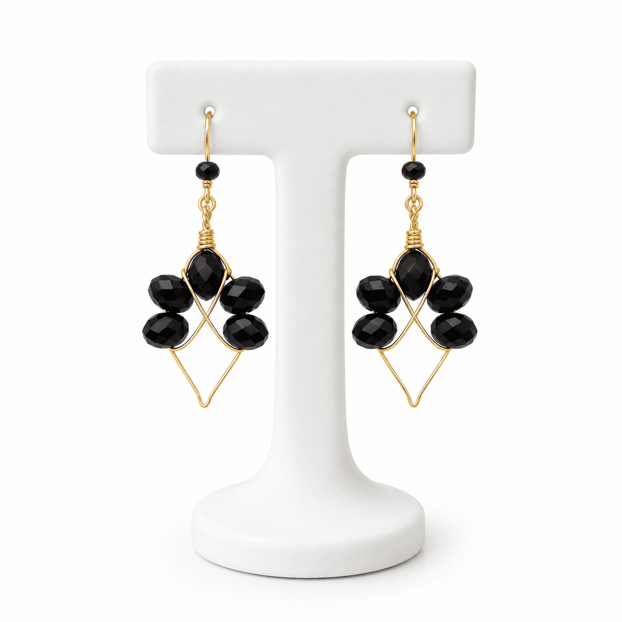 Boucles d’Oreilles Tendance Dorées et Noires Femme – Élégantes en Acier Inoxydable