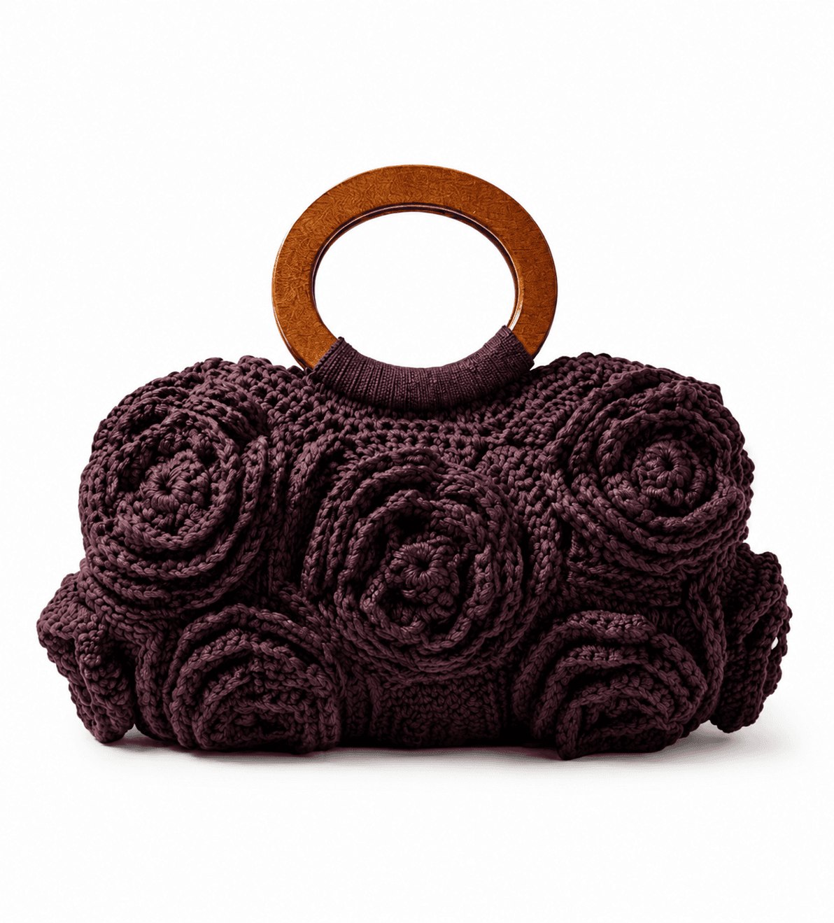 Sac à Main Fleuri en Crochet Fait Main – Élégance Artisanale avec Roses 3D