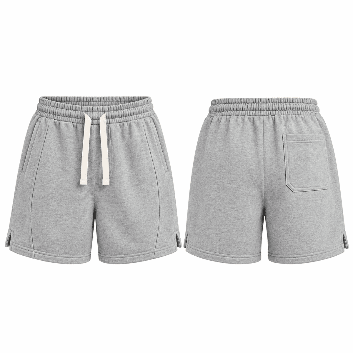 Short Homme WAVE Grey Edition – Coupe Relaxed en Coton Épais, Style Streetwear