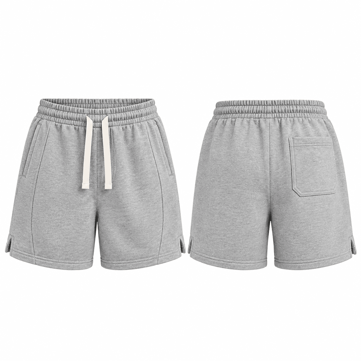 Short Homme WAVE Grey Edition – Coupe Relaxed en Coton Épais, Style Streetwear