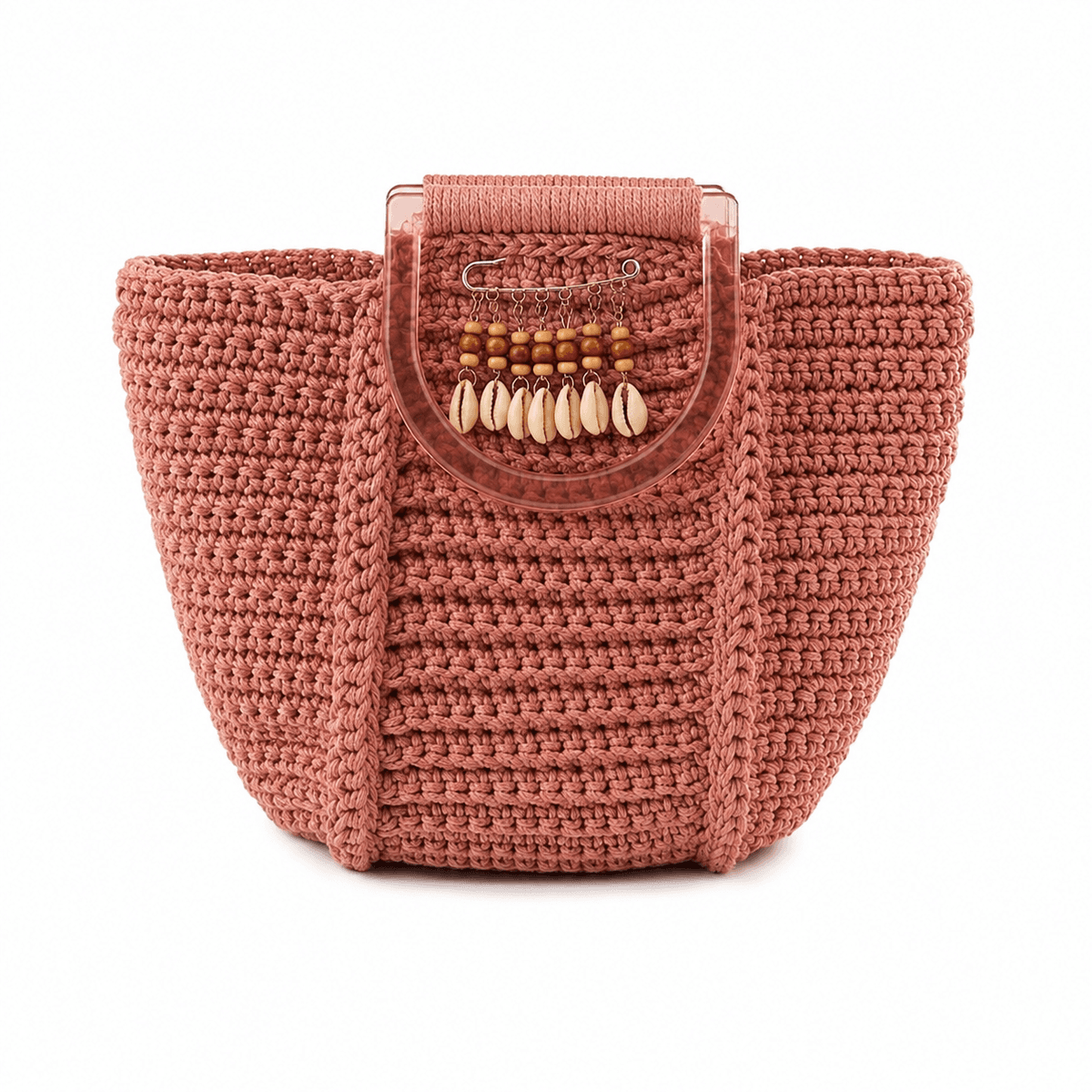 Sac à Main Femme Fait Main au Crochet – Couleur Rosâtre