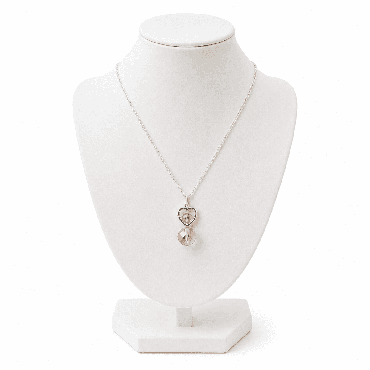 Collier Cœur Miel en Acier Inoxydable & Cristal – Bijou Femme Élégant
