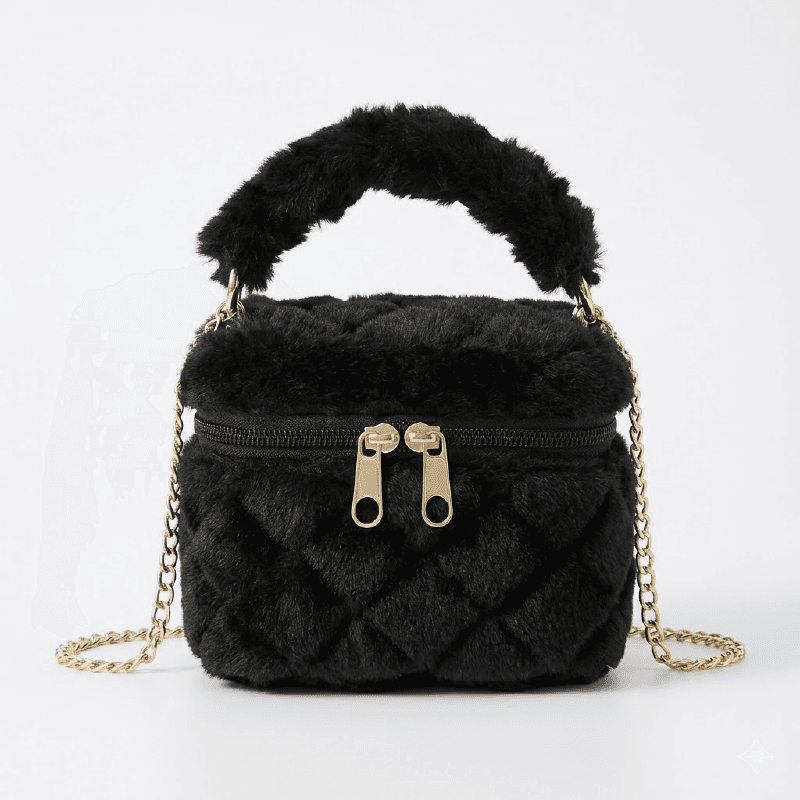 Sac en fourrure à bandoulière avec chaîne – Élégance & Douceur