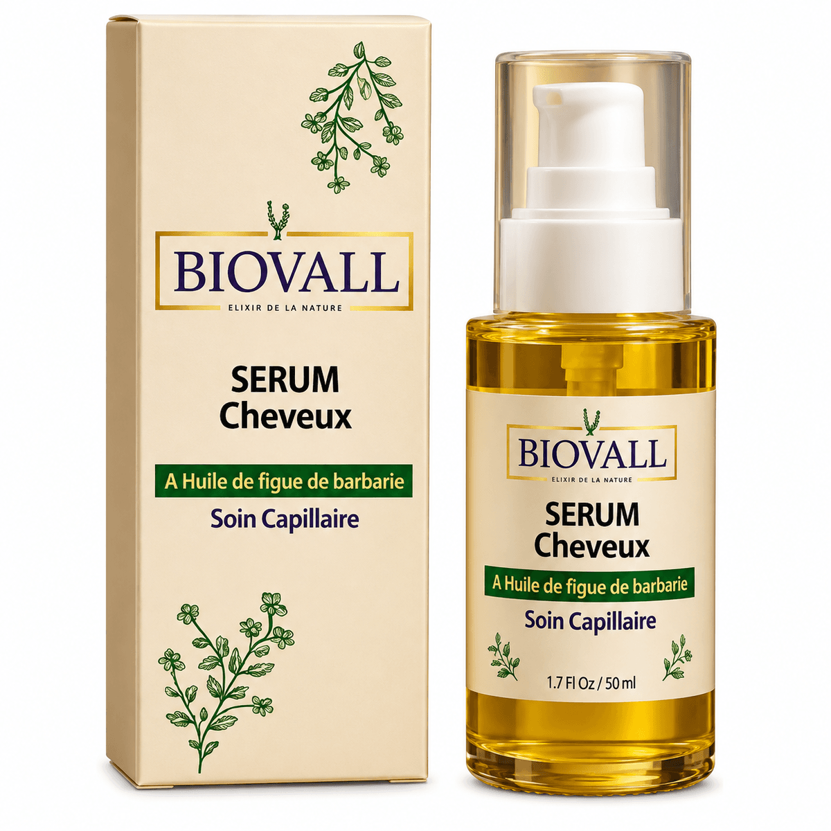 SĂ©rum Cheveux BIOVALL â 12 Huiles VĂ©gĂ©tales & Essentielles | Brillance, RĂ©paration & Protection