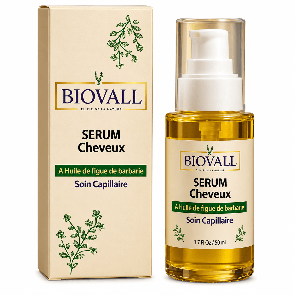 Sérum Cheveux BIOVALL – 12 Huiles Végétales & Essentielles | Brillance, Réparation & Protection