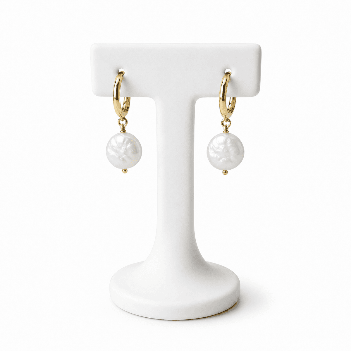 Créoles Femme en Perles d’Eau Douce – Boucles d’Oreilles Élégantes