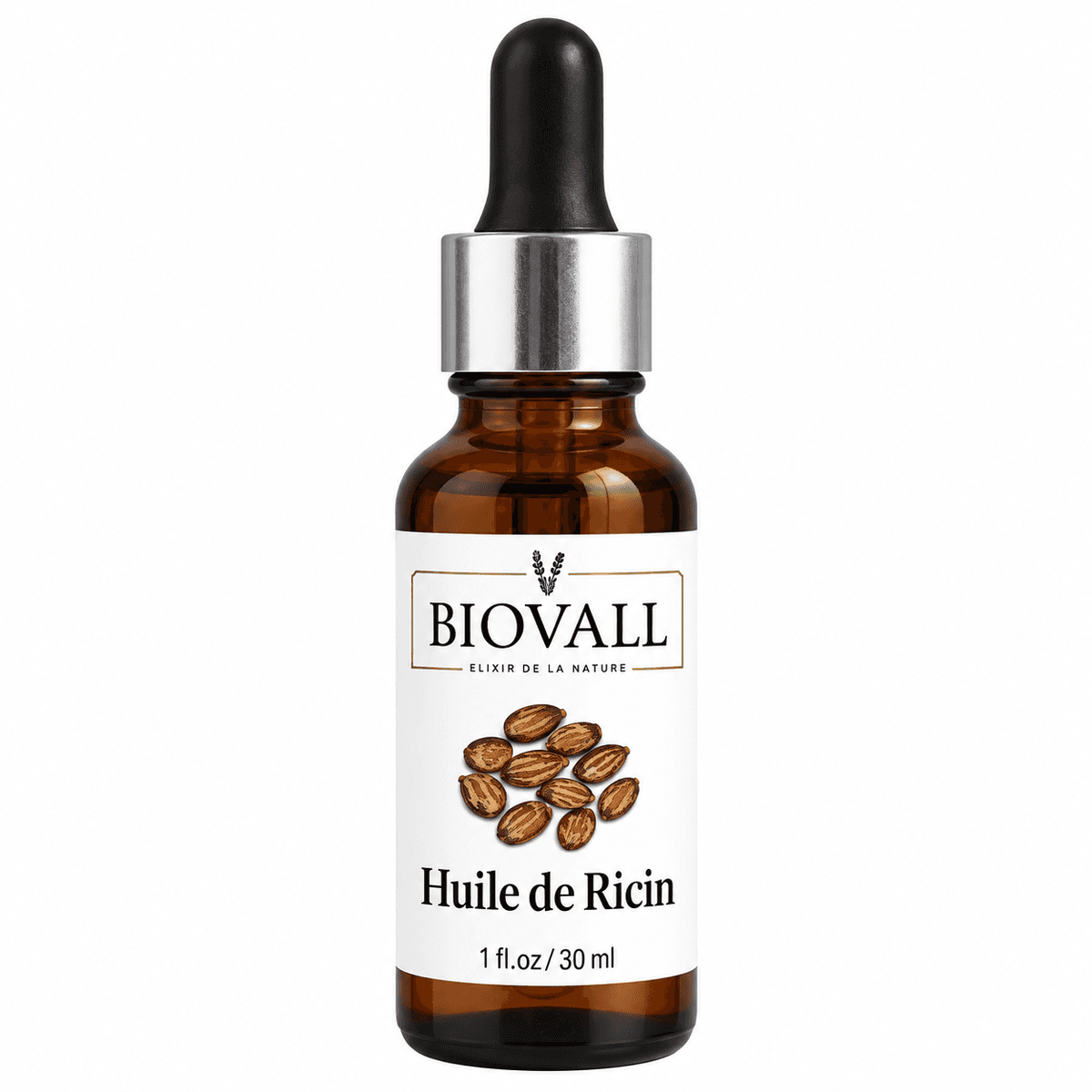 Huile de Ricin BIOVALL – Soin Naturel Fortifiant pour Cheveux, Cils, Sourcils & Barbe
