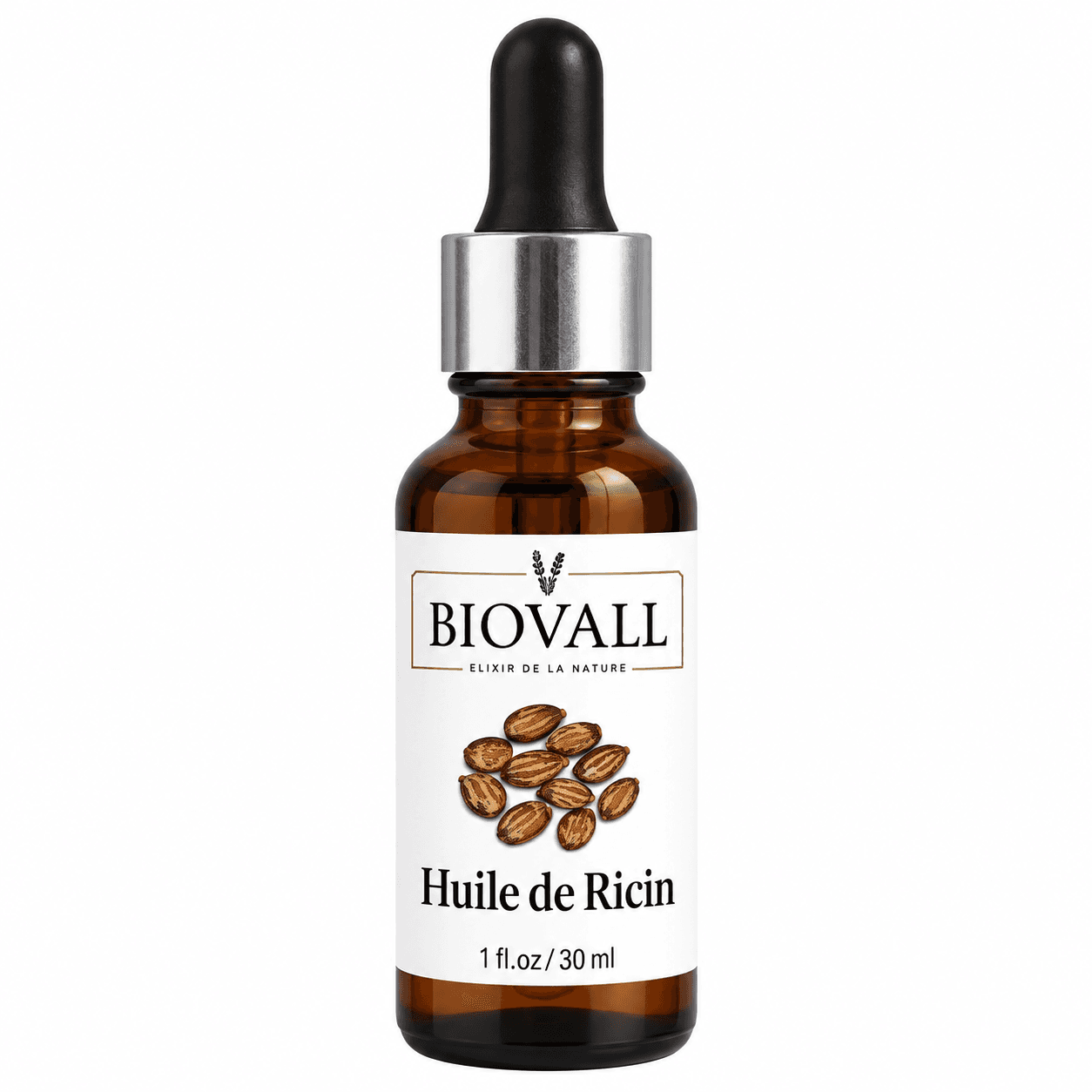Huile de Ricin BIOVALL – Soin Naturel Fortifiant pour Cheveux, Cils, Sourcils & Barbe