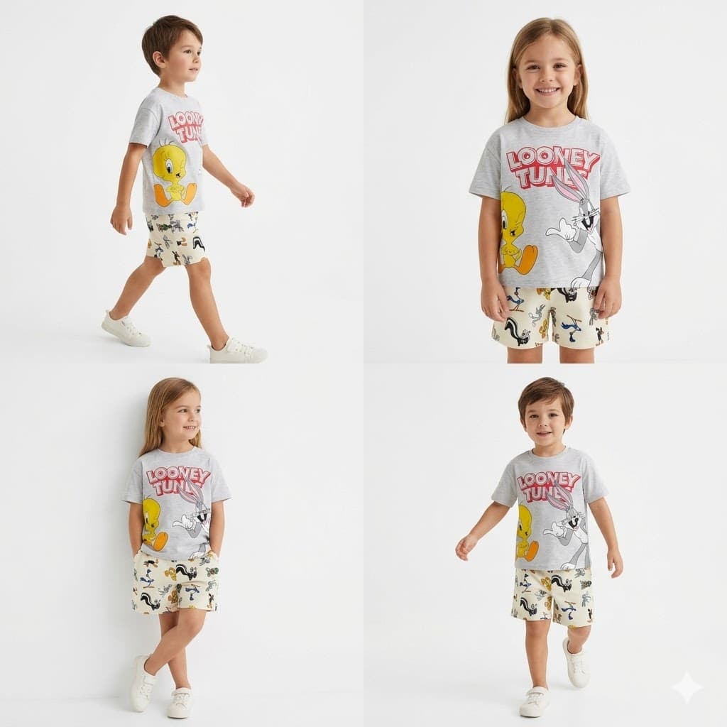 Ensemble Pyjama Looney Tunes en Coton â 2 PiĂšces Fun & Confort