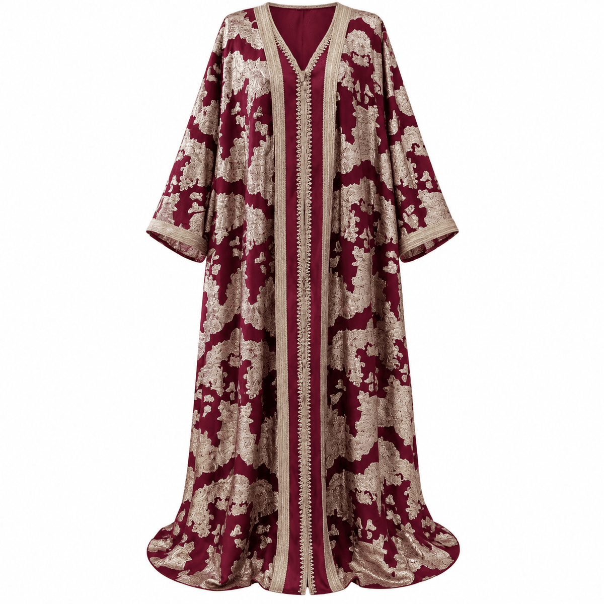 Caftan Traditionnel Femme Rouge 2 Pièces – Haute Couture Brodée à la Main