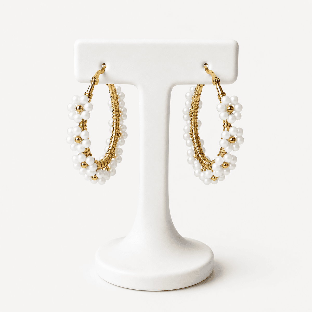 CrĂ©oles Daisy Garden DorĂ©es Femme â Boucles dâOreilles Fleuries en Acier Inoxydable