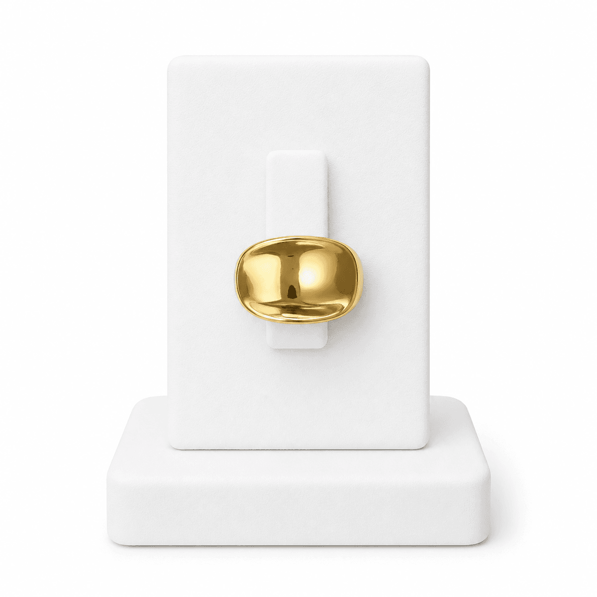Bague Femme Dorée MIROIR en Acier Inoxydable – Bandeau Bombé Poli