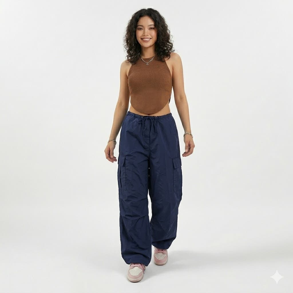 Pantalon Baggy en Tissu Parachute â Style Urbain & Confort Absolu