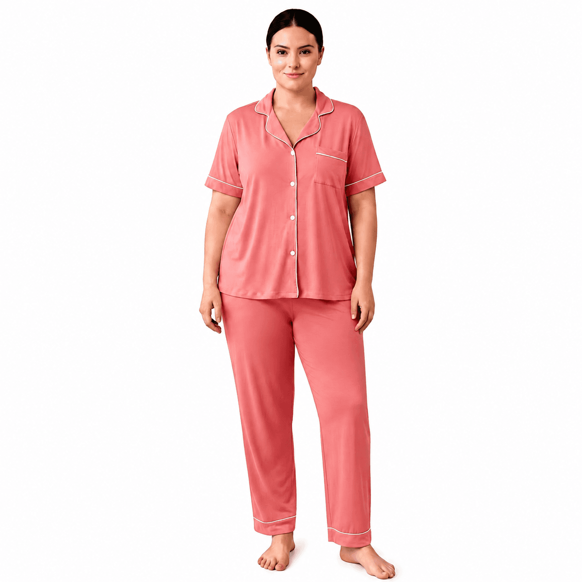 Pyjama Femme 2 Pièces en Viscose Douce – Ensemble de Nuit Confort & Élégance