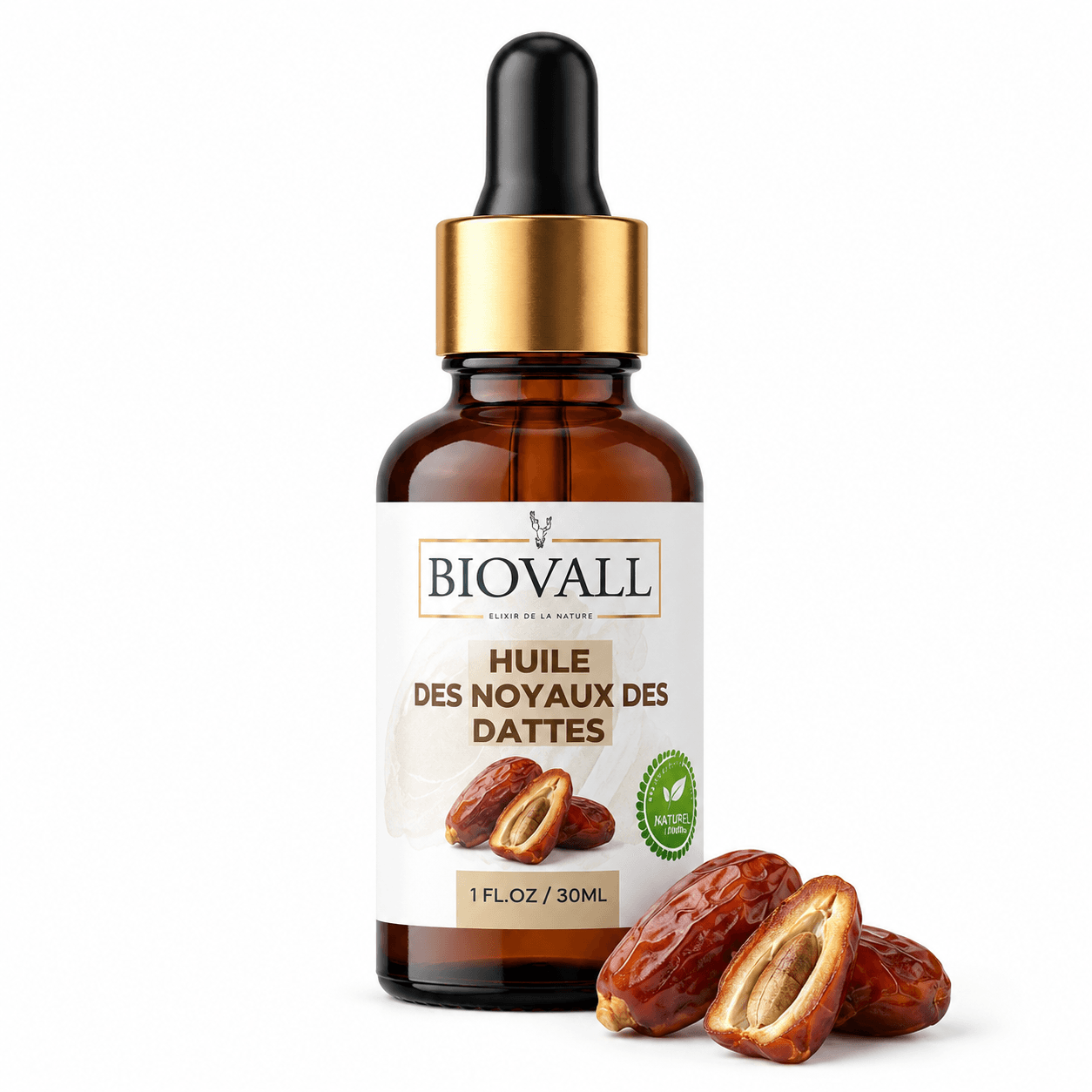 Une huile végétale naturelle et polyvalente pour intégrer les bienfaits des noyaux de dattes à votre routine beauté.