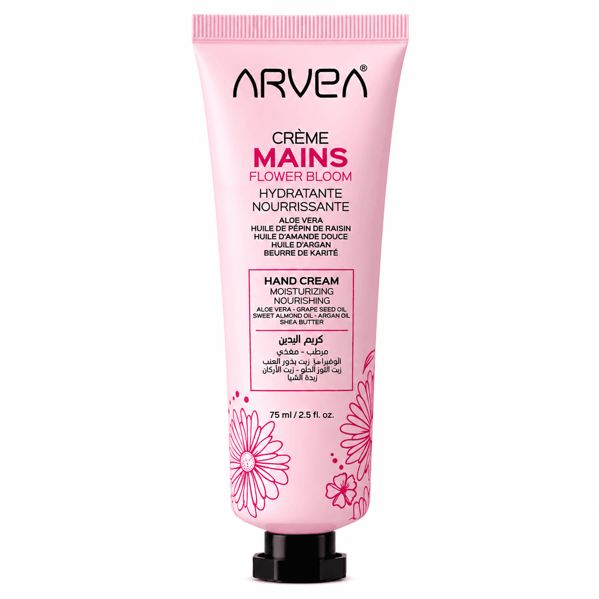 Crème main Flower Bloom - Huile d’amande douce & Huile de pépin de raisin - 75 ml