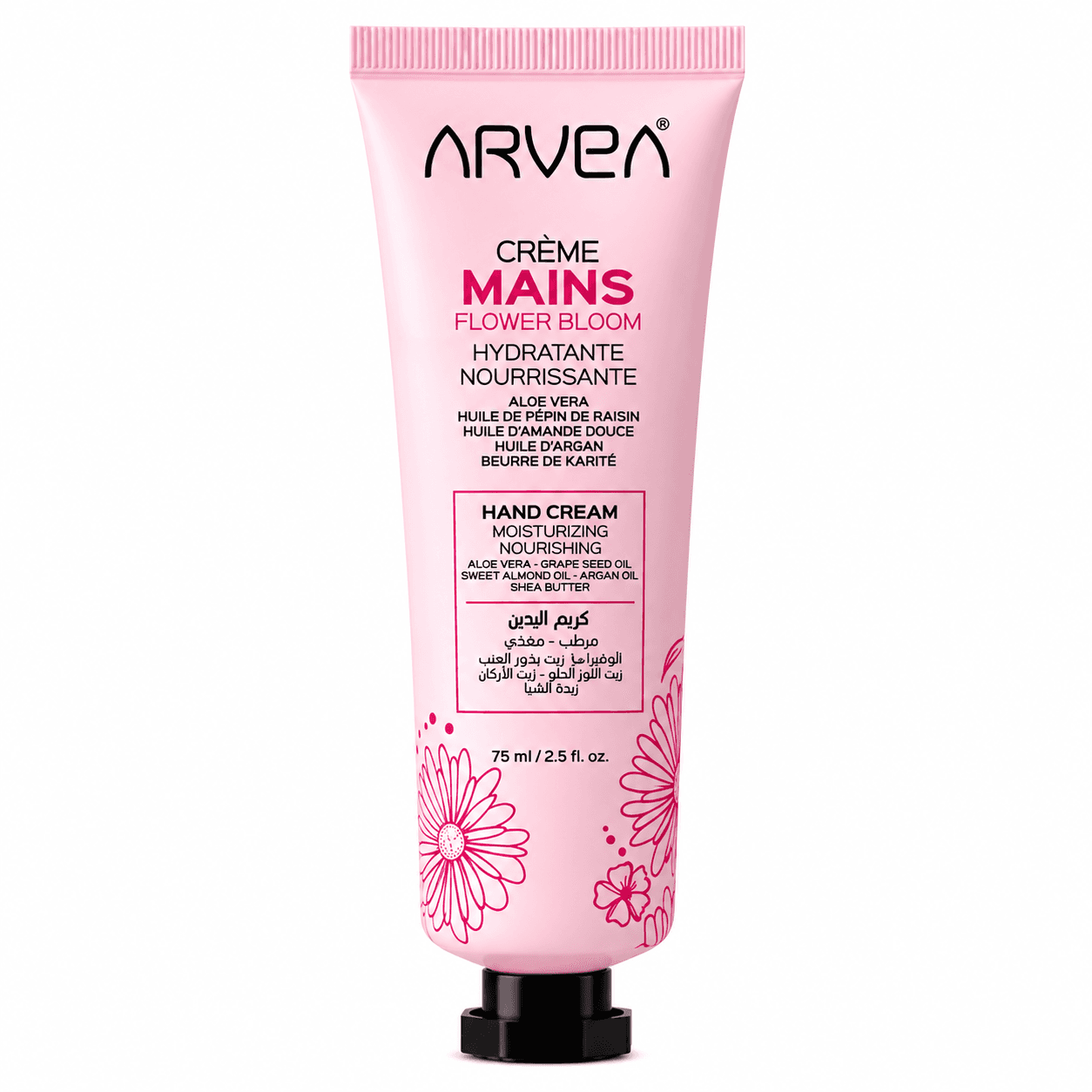 Crème main Flower Bloom - Huile d’amande douce & Huile de pépin de raisin - 75 ml