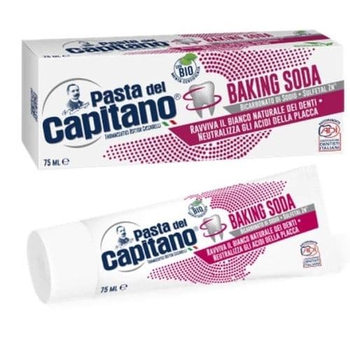 Pasta Del Capitano Dentifrice Bio au Bicarbonate de Soude & Menthe – Blanchissant, 75 ml