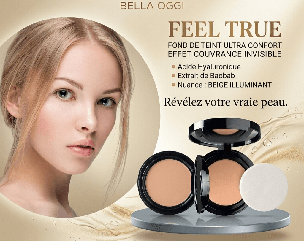 FEEL TRUE FONDATION ULTRA COMFORT BELLAOGGI 01 ECRU , 02 IVORY & 04 CARAMEL