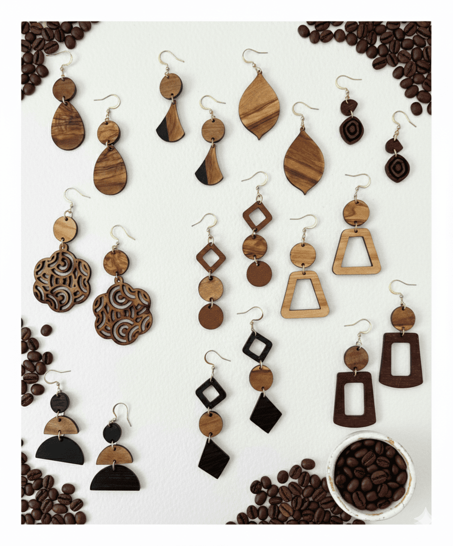 Boucle d’oreille en bois