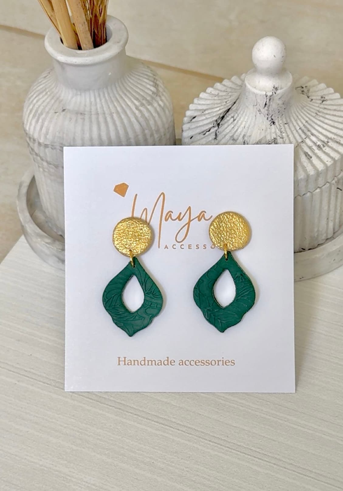dark green earrings