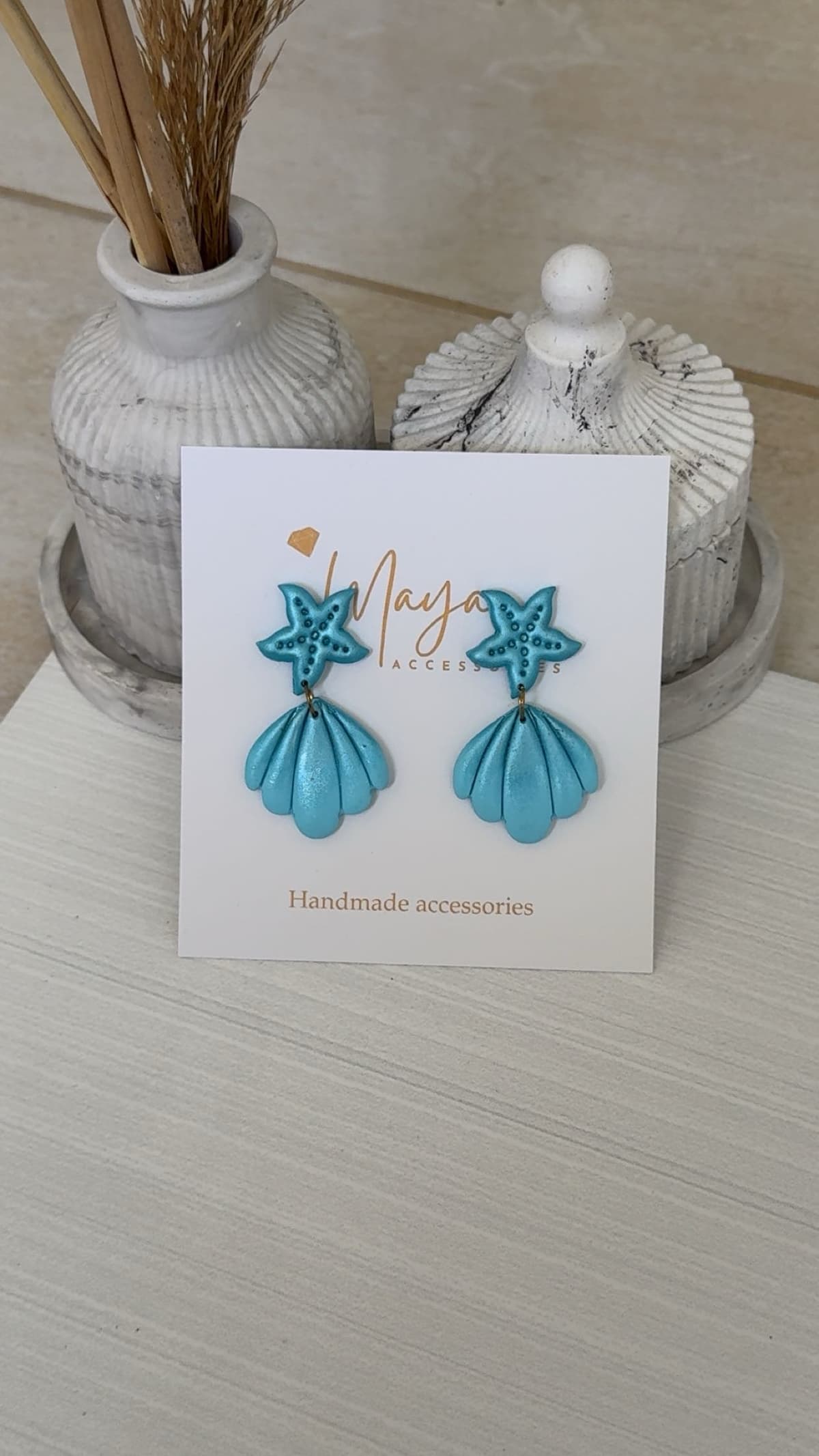 blue beach earrings