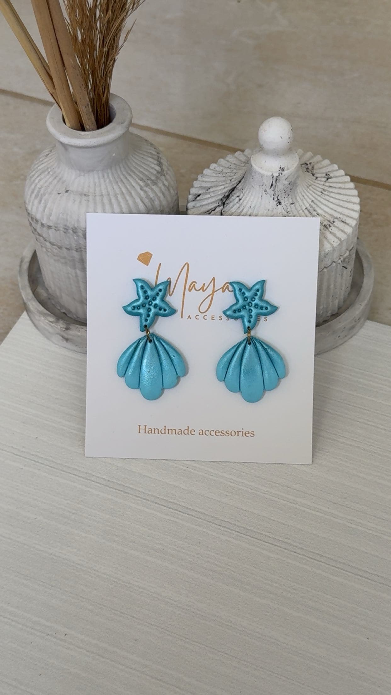 blue beach earrings