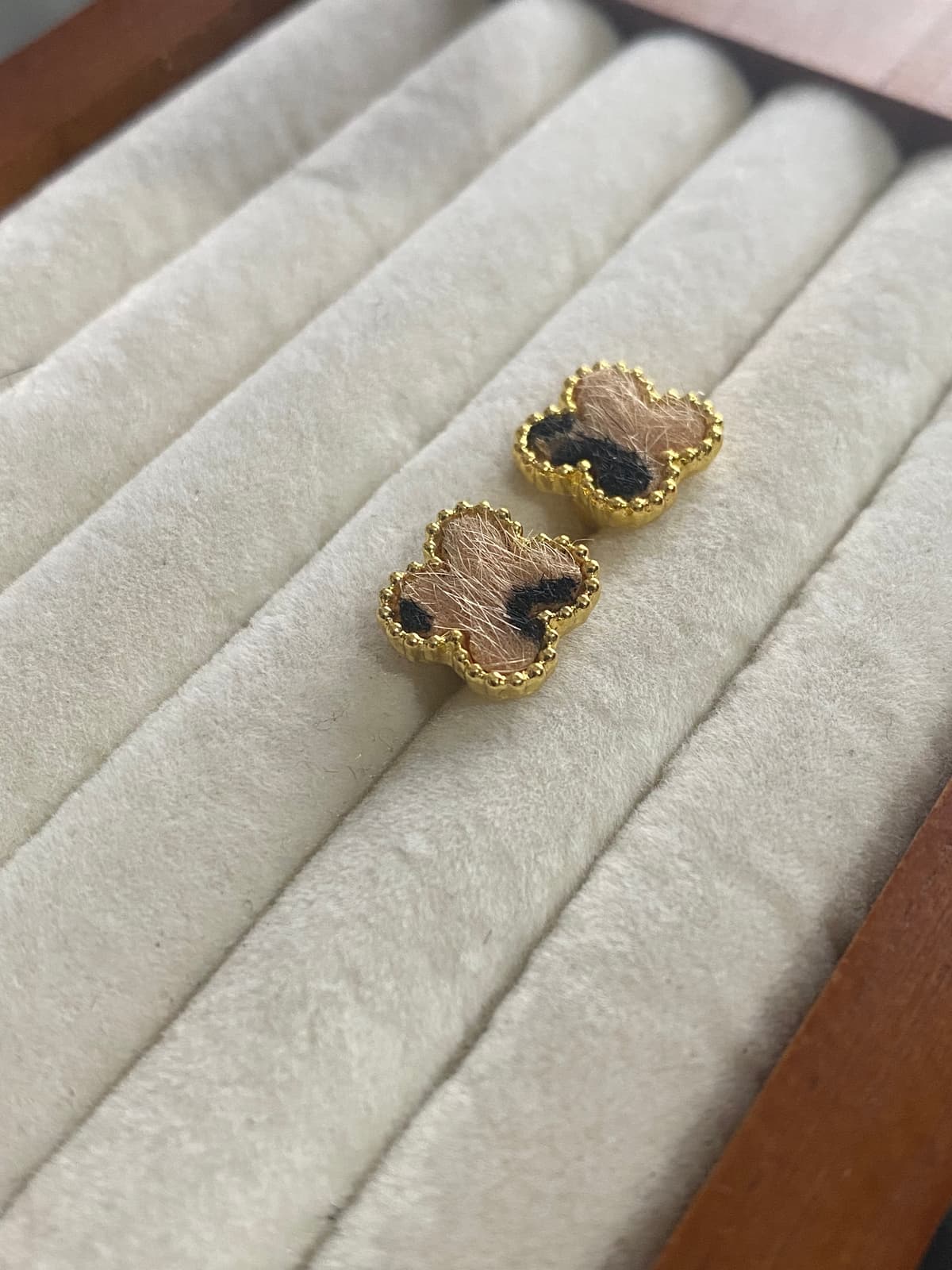 Boucles d'oreilles Clover Léopard
