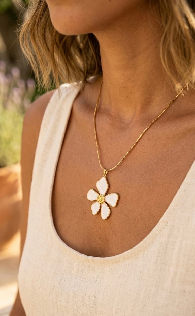 Collier Fleur Épuré