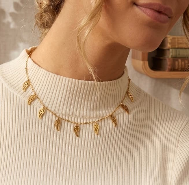 Collier Feuilles Dorées