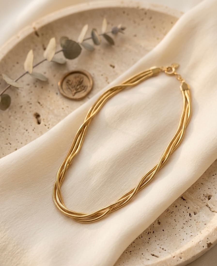 Collier Tressé Doré