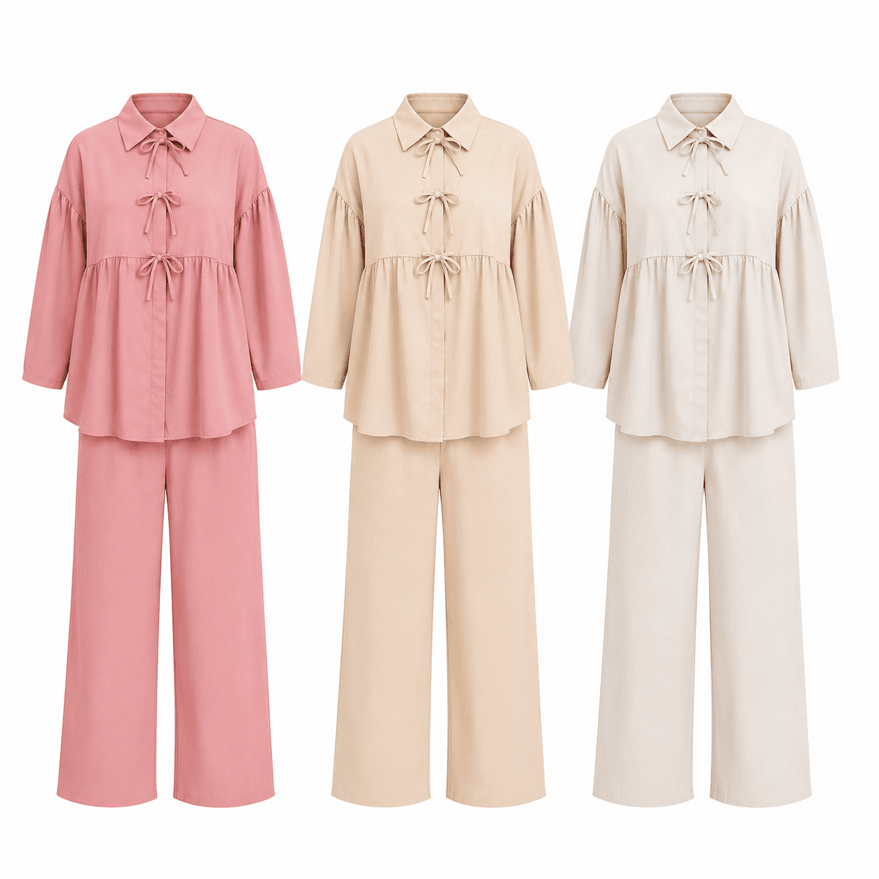 Set Souzane en CrĂȘpe â Ensemble Femme Oversize Chic avec Chemise & Pantalon Large