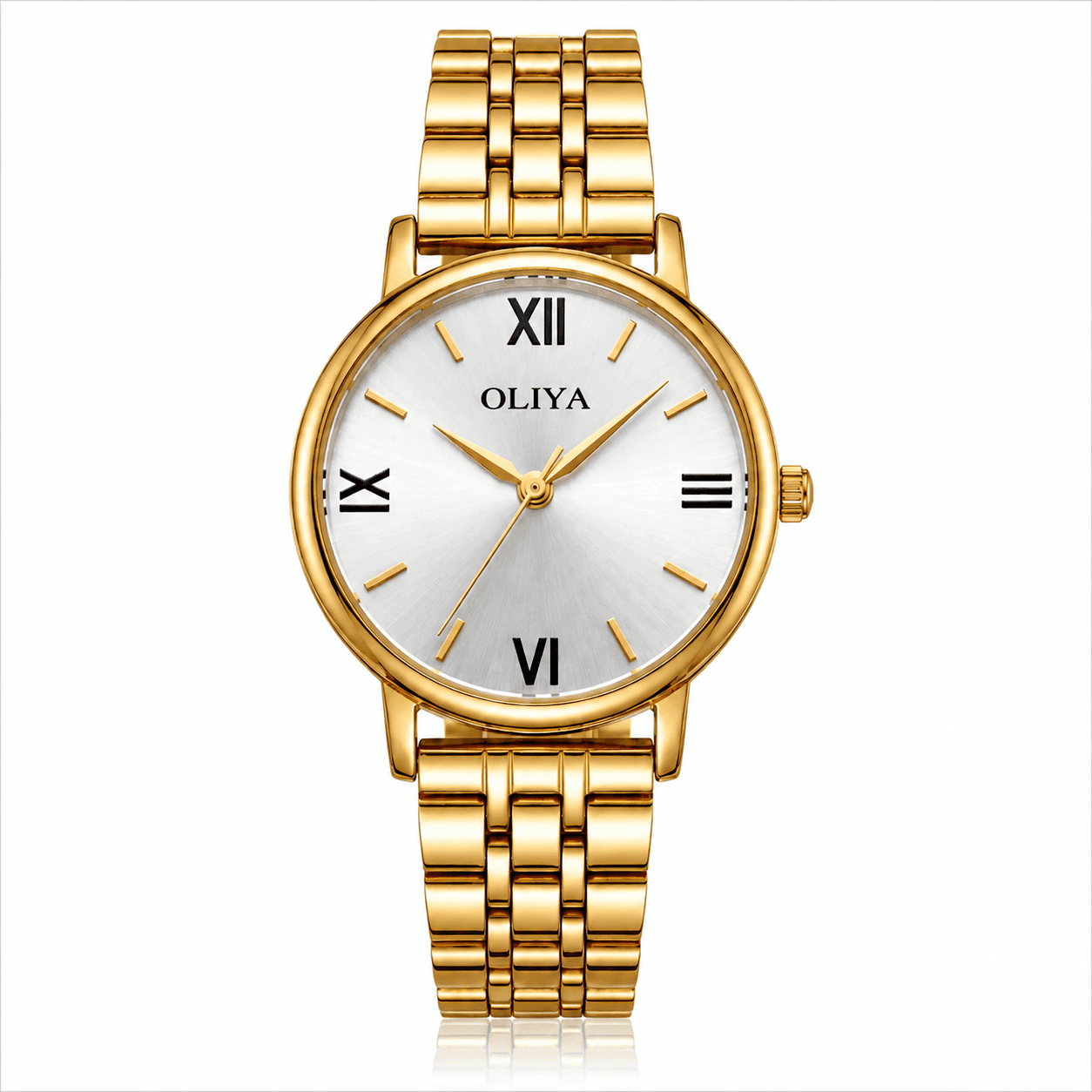 Montre Femme OLIYA Dorée Classique – Bracelet Métallique Élégant