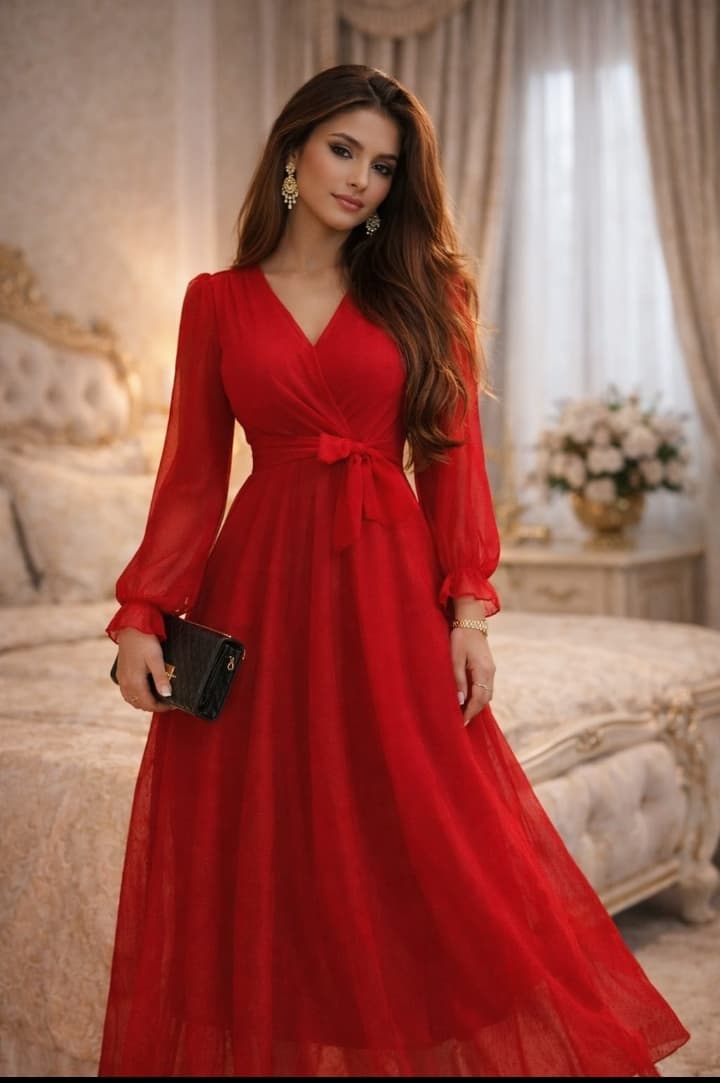 Robe rouge longue
