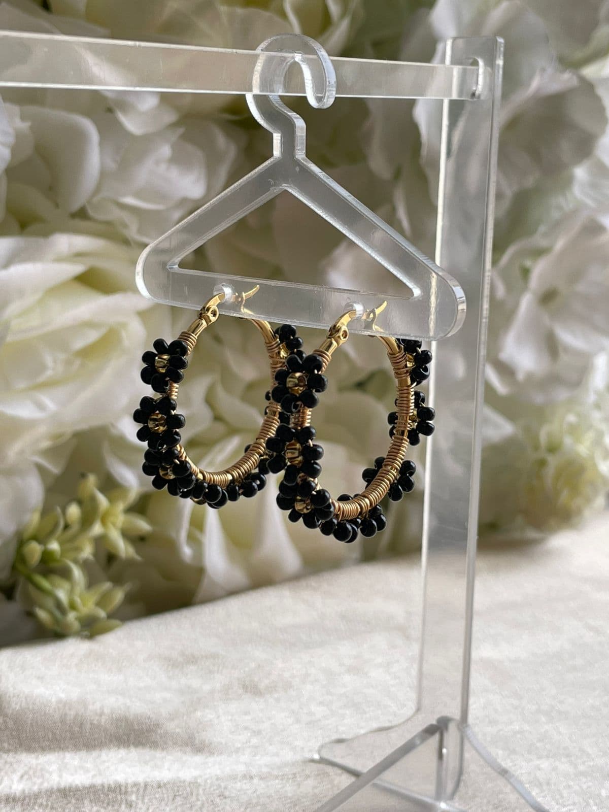 Boucles "Daisy Garden – black"