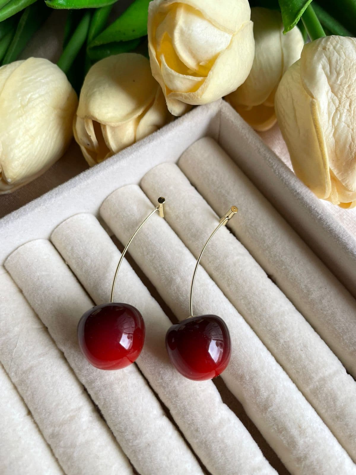 Boucles "Duo de Cerises"