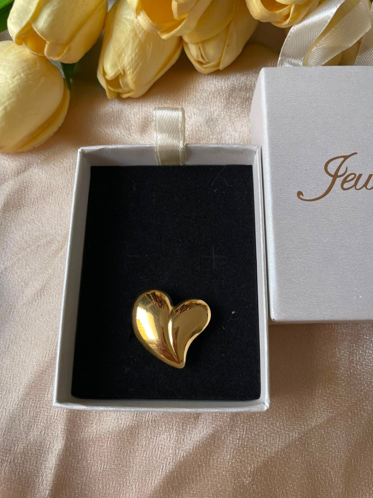 Bague Dorée Cœur Bombé