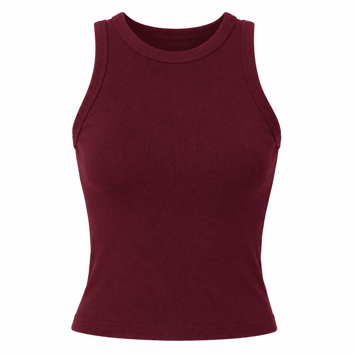 Débardeur Côtelé Femme en Coton – Col Rond, Coupe Ajustée & Confort Quotidien