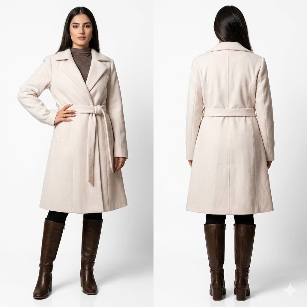 Manteau beige chic et élégant